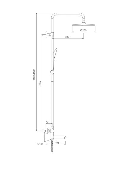 Душ. система Splenka S223.26.06 с термост. черный