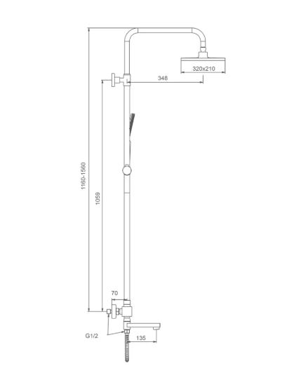 Душ. система Splenka S224.26 с термост. хром