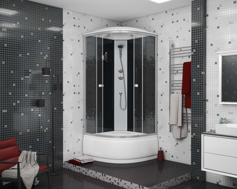 Кабина душевая NIAGARA NG-7508-14 90x90 ВП ст.мозаика