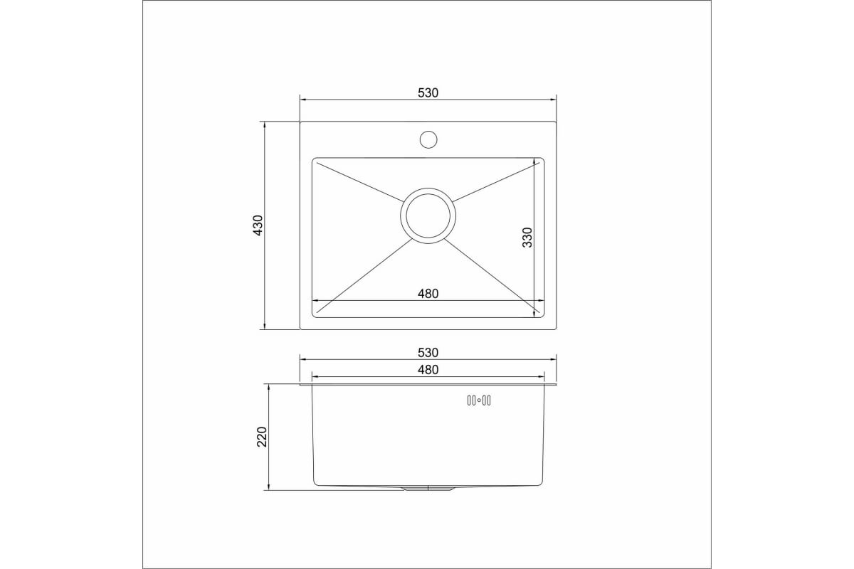 Мойка из нержавеющей стали Mixline Pro 53x43 черный графит НАНО