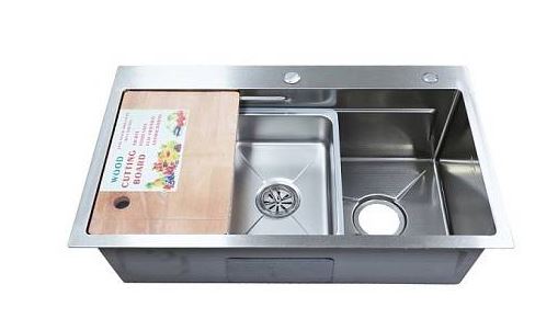 Мойка AZARIO NAOMI 750*460*220 AZS7546H серебро (сифон/корзина/доска)