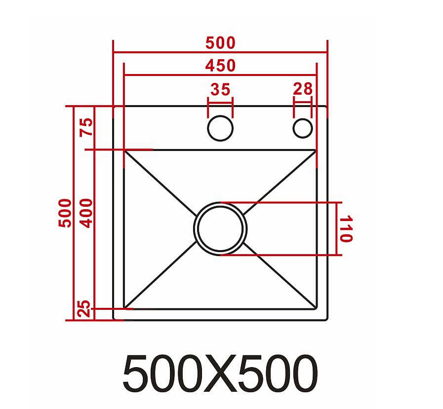 Мойка AZARIO NICOLE 500*500*220 AZB5050H черный соты (сифон/диспенсер/коландер)