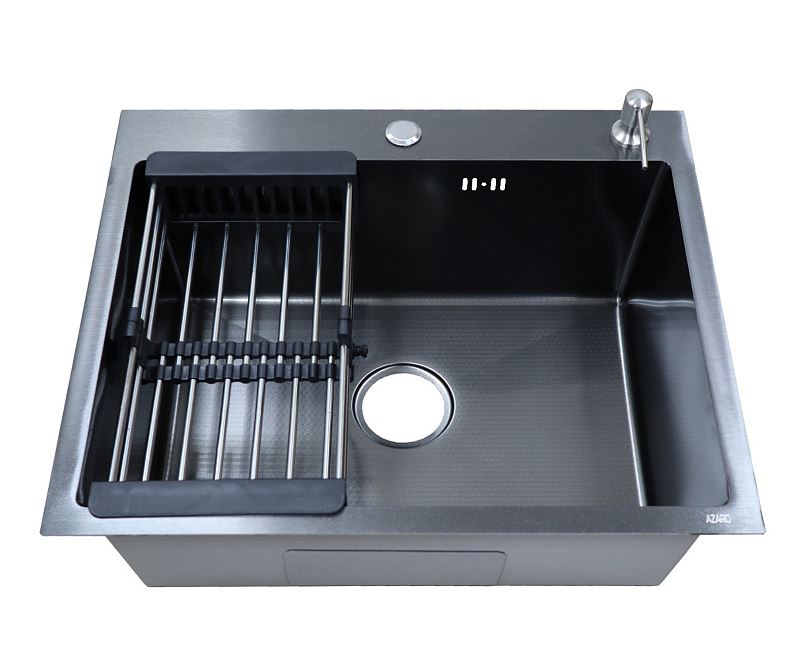 Мойка AZARIO NICOLE 500*500*220 AZB5050H черный соты (сифон/диспенсер/коландер)