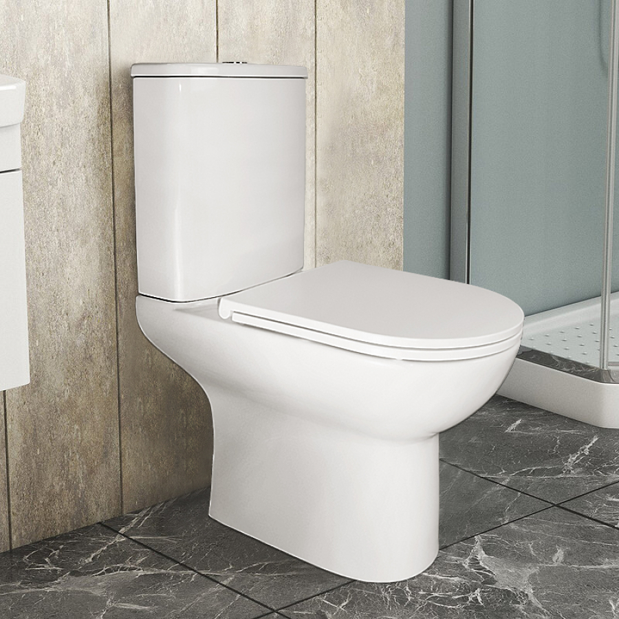 Унитаз-компакт Azario Kano 370x630x800 безободковый с микролифтом