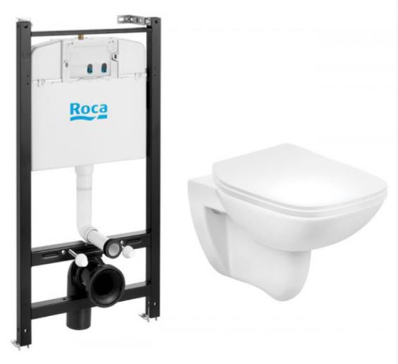 Комплект система инсталляции Roca Debba 893104970+унитаз slim +сиденье с микролифтом