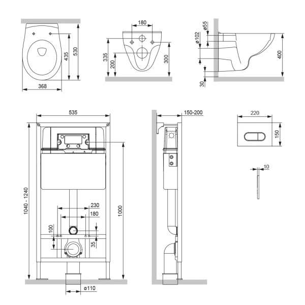 Система инсталляции Damixa Elber + унитаз микролифт + кл.хр DX17.IS30251.1700