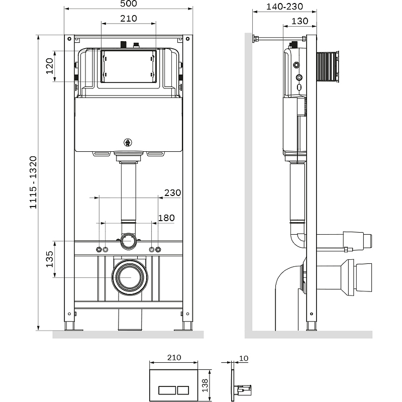 Система инсталляции для унитаза Am.Pm Pro I012704.7001 с клавишей Pro S белый Система инсталляции для унитаза Am.Pm Pro I012704.7001 с клавишей Pro S белый