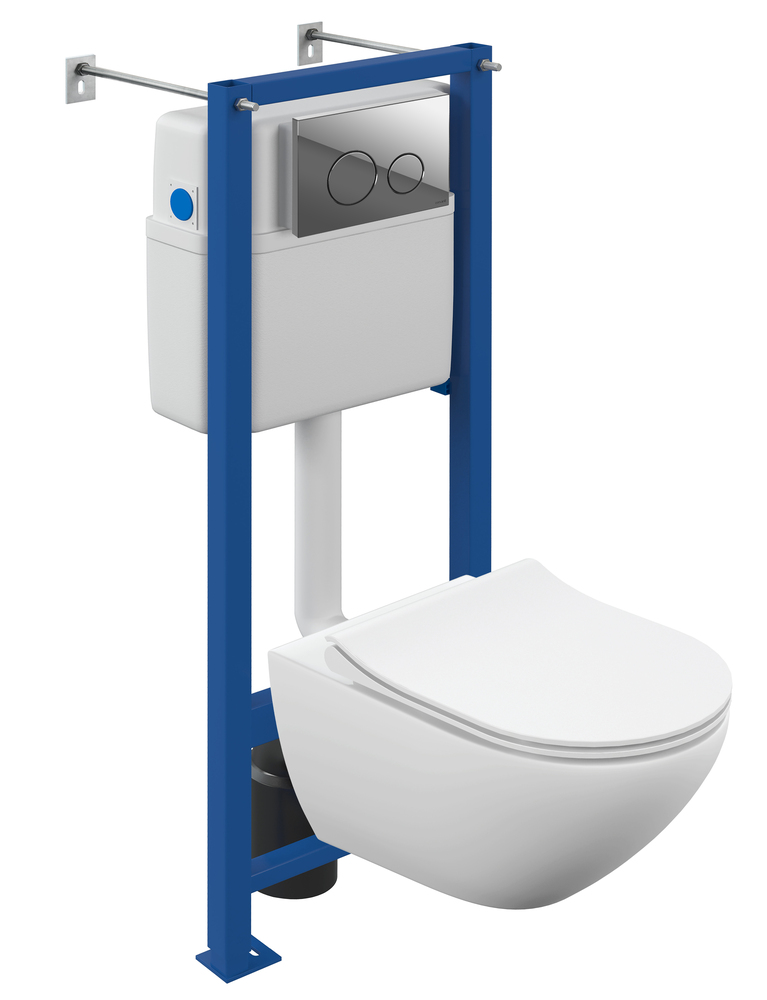 Система инсталляции Vector+ унитаз Street Fusion Vortex+клавиша Twins хром глянцевая