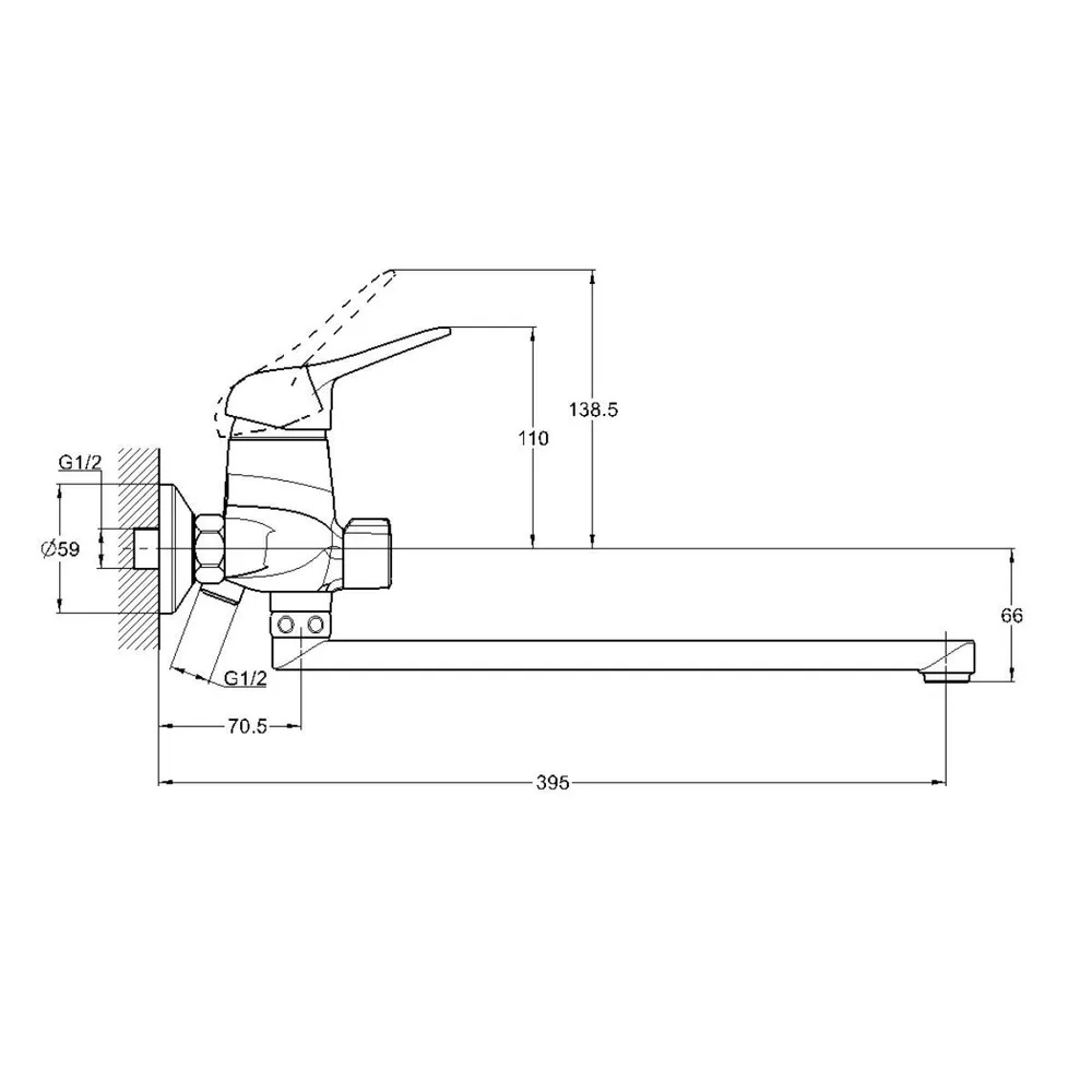 Смеситель для ванны Glauf KL07-A048/NHK-6048 див в/к 40к