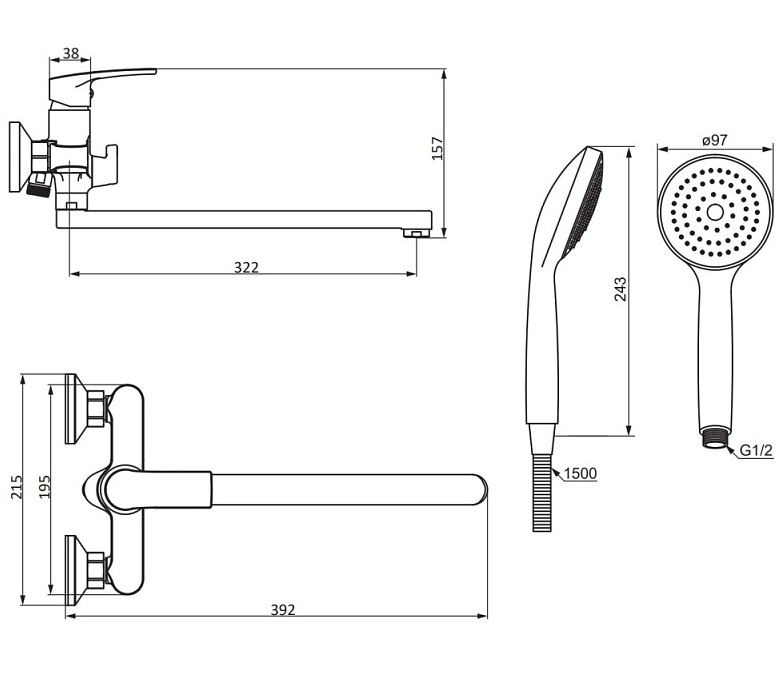 Смеситель в/д Damixa Eclipse 2.0 489500000 хром