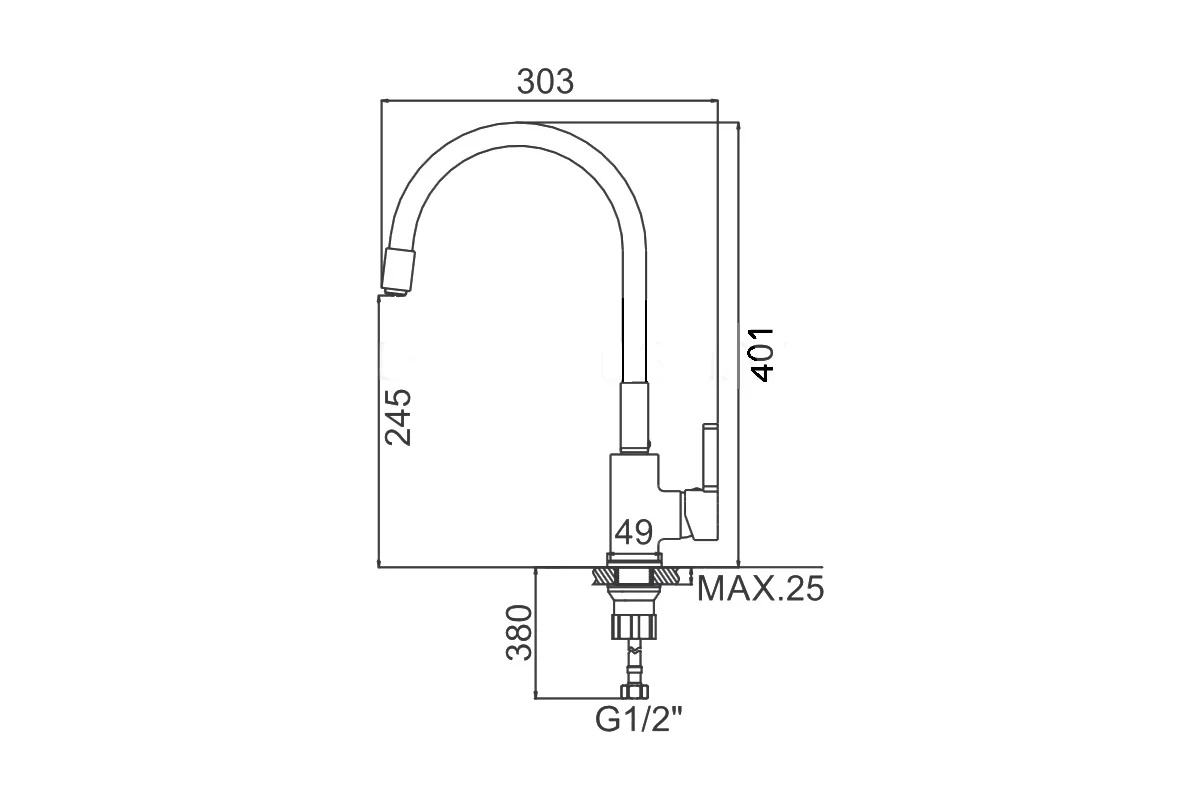 Смеситель для мойки LEDEME 4898-9L 35k серый + хром