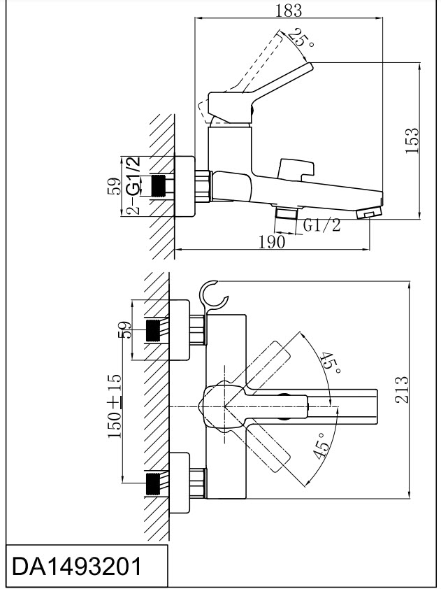 Смеситель для ванны D&K DA1493201