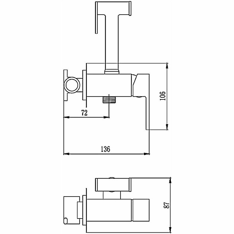 Смеситель для гигиенического душа Haiba HB5511-7 черный