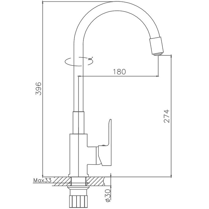 Смеситель для мойки Haiba HB70113-7 черный Смеситель для мойки Haiba HB70113-7 черный