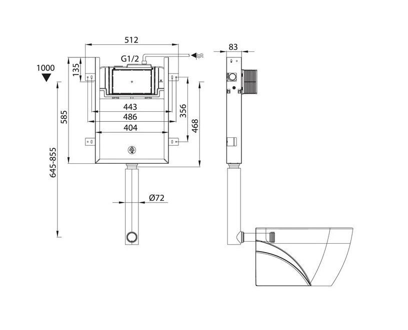 Бачок скрыт.монтажа IDDIS Profix PRO000Ci32 д/прист.ун. ZZ