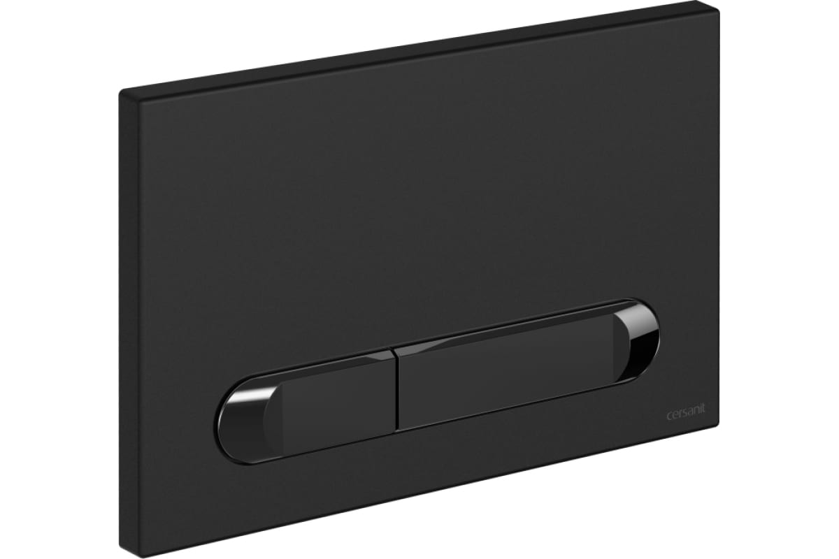 Кнопка для инсталляции Cersanit ESTETICA черная матовая, с рамкой хром 64112