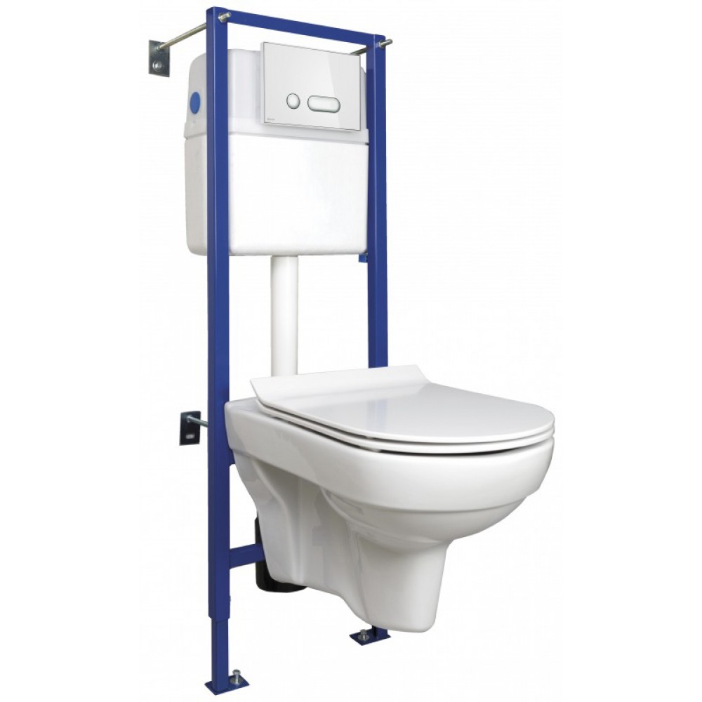 Система инсталляции City new clean on + унитаз slim с кнопкой INTERA