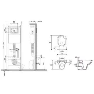 Система инсталляции City new clean on + унитаз slim с кнопкой INTERA