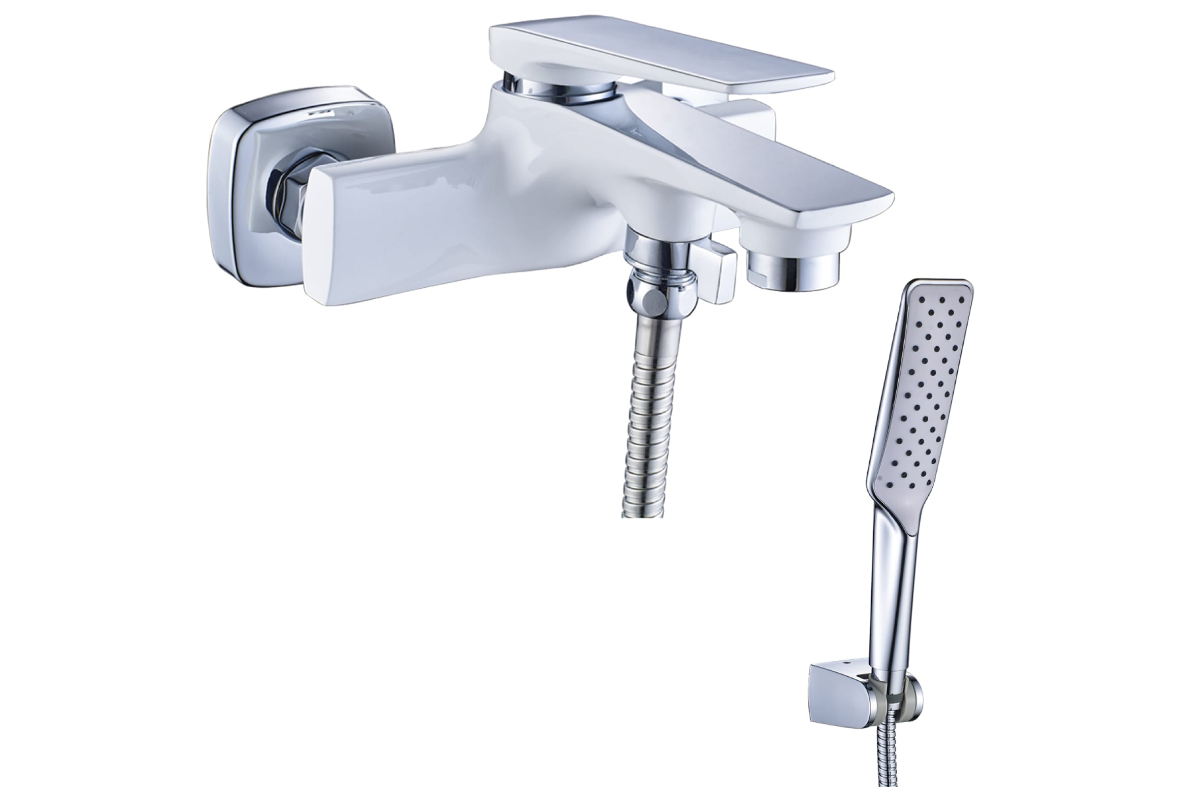 Смеситель для ванны Lemark Allegro LM5914CW короткий излив хром/белый Смеситель для ванны Lemark Allegro LM5914CW короткий излив хром/белый