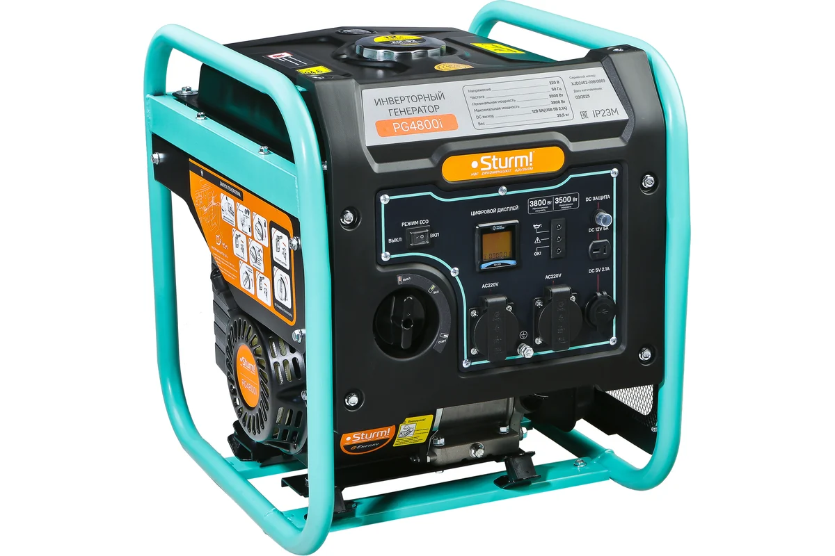 Генератор Sturm! PG4800i инвертор 3,8/3,5КВт 12л 220В ручной запуск
