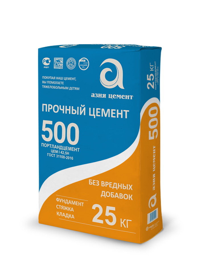 Цемент М500 АЗИЯ ЦЕМЕНТ 25кг