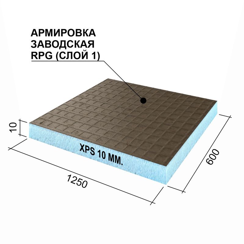 Панель RPG Basic 1250х600х10мм 1-сторонняя обработка