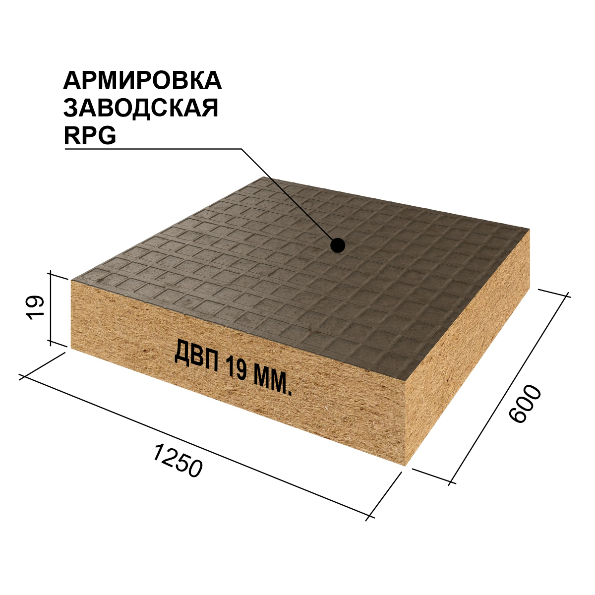 Панель Ruspanel RPG Eco Comfort 1250х600х19мм 1-сторонняя обработка