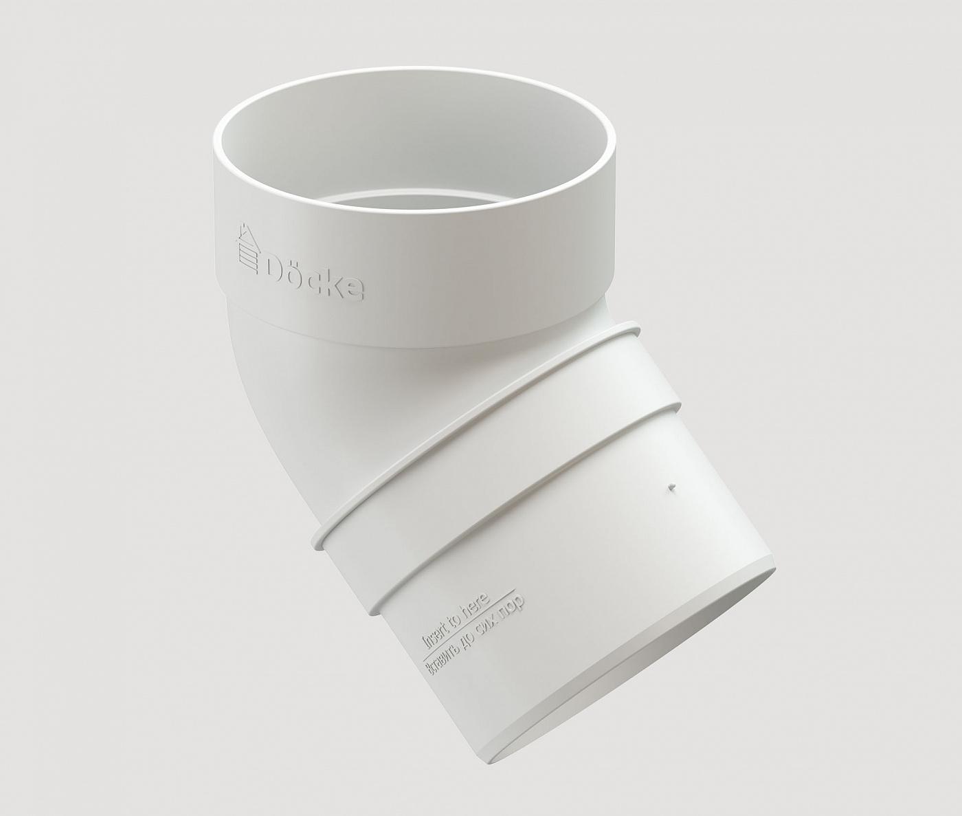 Колено DOCKE STANDARD 80мм×45гр белое