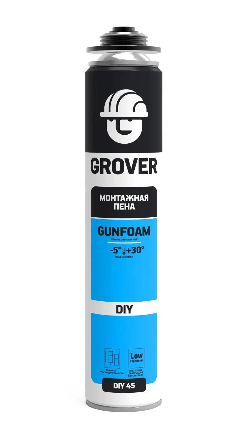 Пена монтажная GROVER GF45 ST проф. 720мл всесезон Пена монтажная GROVER GF45 ST проф. 720мл всесезон