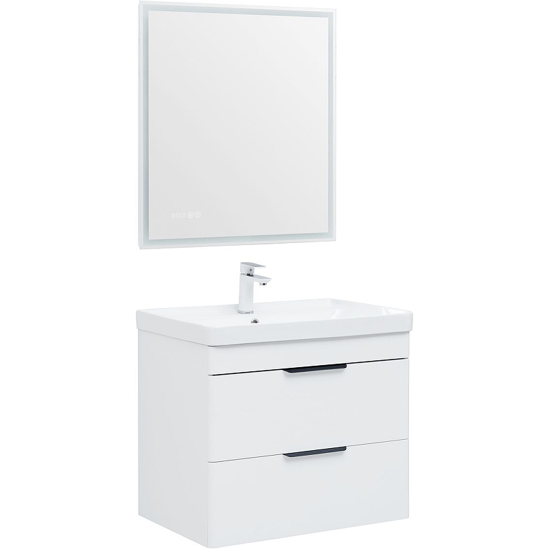 Тумба Ирис new 70 подвесная,  2 ящика, цвет белый глянец