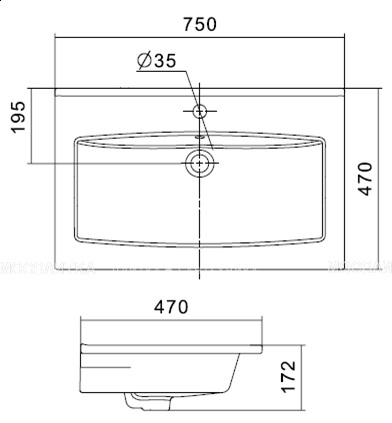 Умывальник Элина 75 Умывальник Элина 75