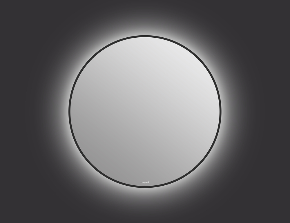 Зеркало Eclipse smart 80x80 подсвесное круглое черная рама A64147