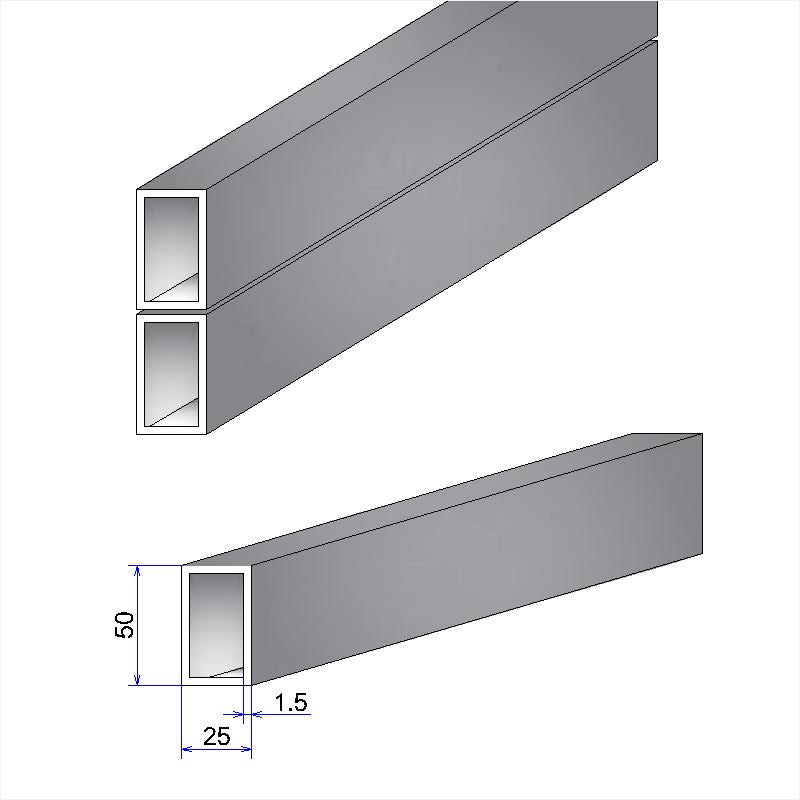 Труба профильная 50х25х1.5 (м.П) Россия