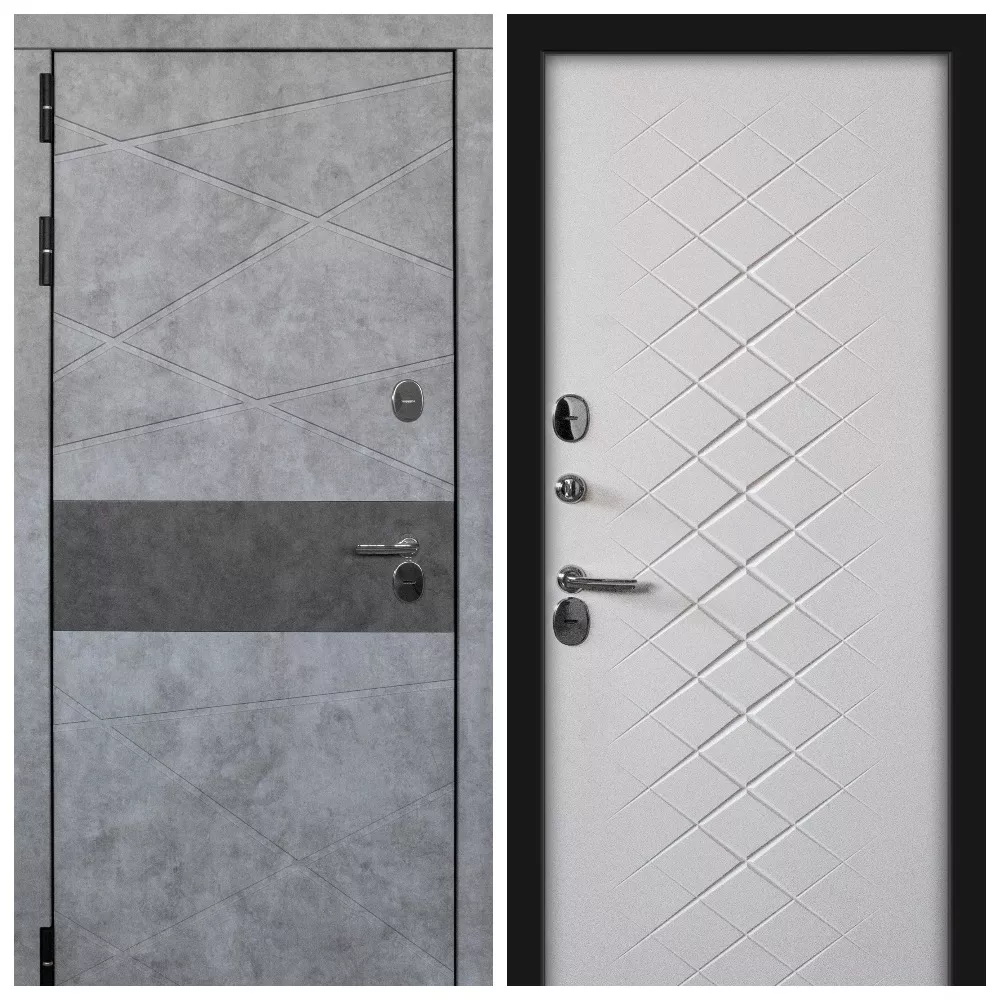 Дверь металлическая ДАКАР ТЕРМО черный муар/бетон лофт 860, левая