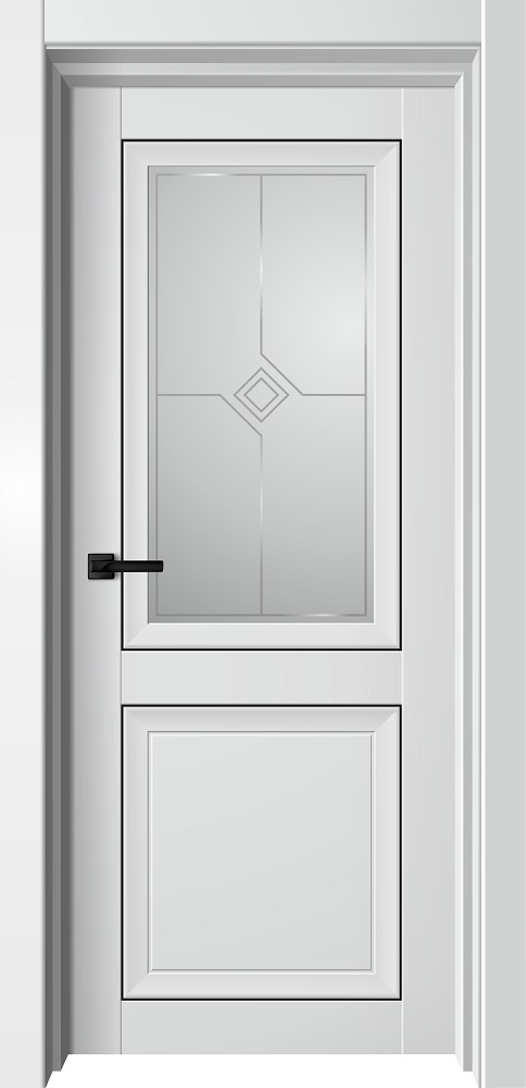 Дверь межкомнатная Next 600 белый бархат/белый сатин рисунок