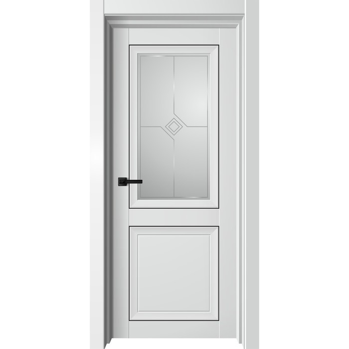 Дверь межкомнатная Next 800 белый бархат/белый сатин рисунок