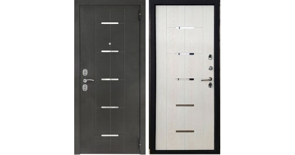 Дверь металлическая Термо S4 черный шелк/лиственница бел 860R