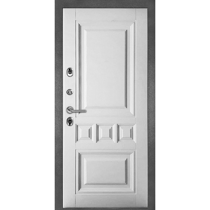 Дверь металлическая ТЕРМО S5 антик серебро/белая 860 правая