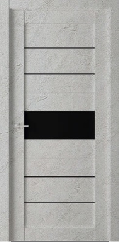 Дверь межкомнатная ДО Клэр 80 мрамор/черное стекло