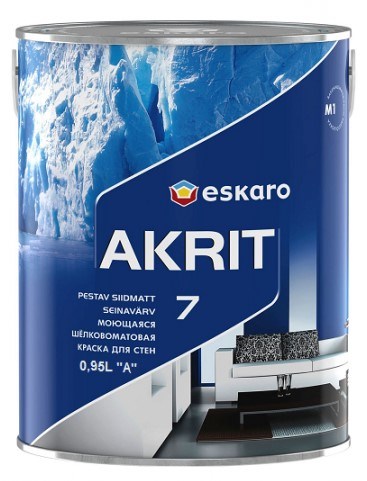 Краска Eskaro Akrit-7 д/стен/потолков шелк-мат. 2,85л