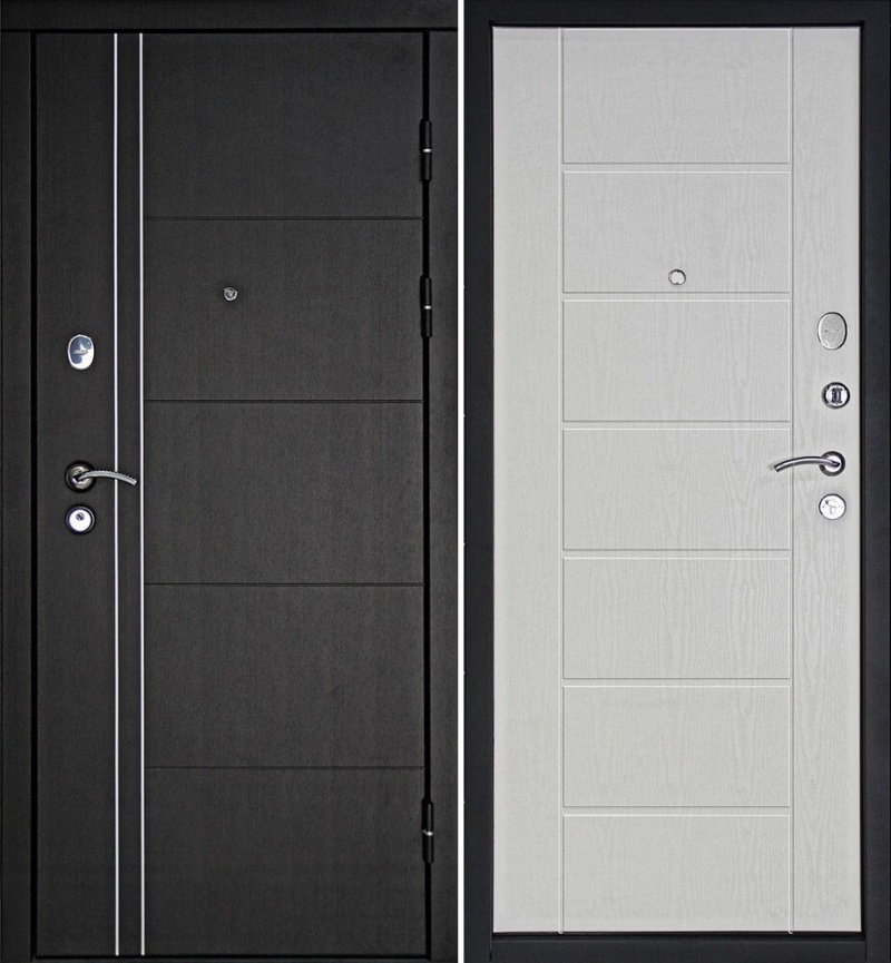 Дверь металлическая ДК Теплолюкс беленый дуб 960x2050 левая