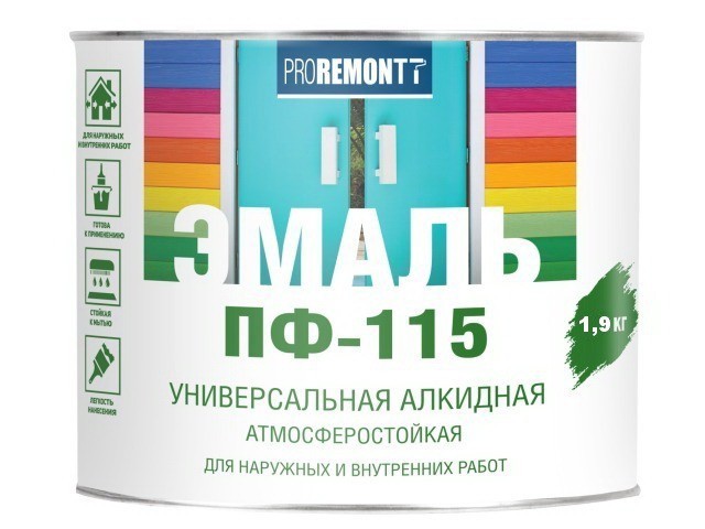 Эмаль ПФ-115 PROREMONTT коричневый 1,9кг