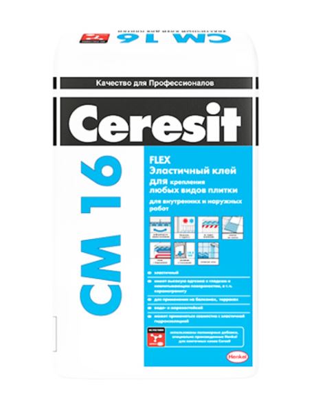 Клей для плитки Ceresit CM 16 эластичный 25 кг