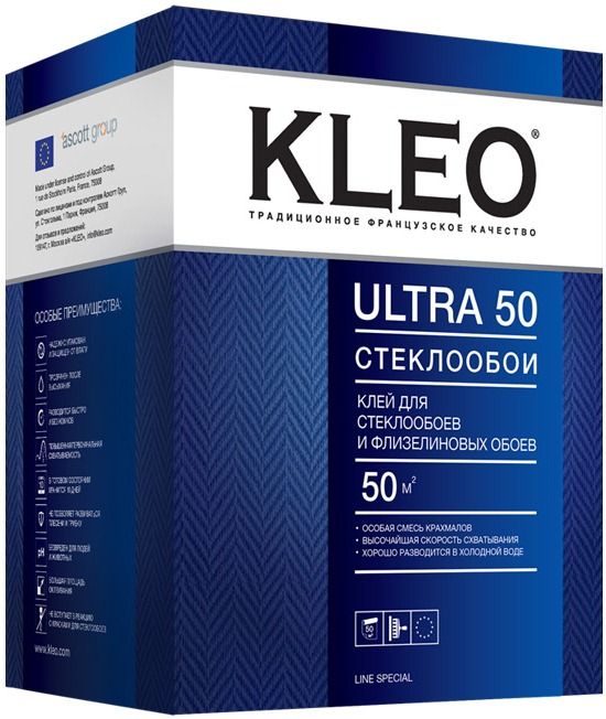 Клей KLEO Ultra для стеклообоев и флизелиновых обоев 500гр
