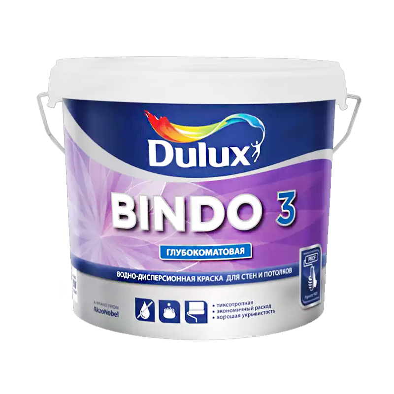 Краска в/д BINDO 3 BW белая 2,5л