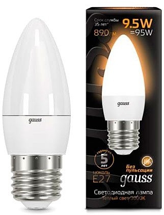 Лампа Gauss LED Candle 9.5W E27 3000K