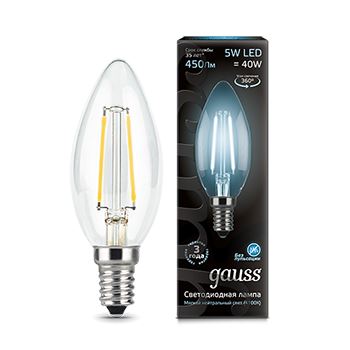 Лампа Gauss LED Candle Filament 5W E14 4100K