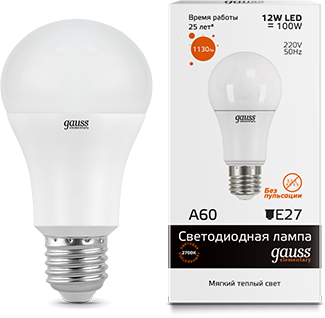 Лампа Gauss LED Elementary A60 12W E27 3000K