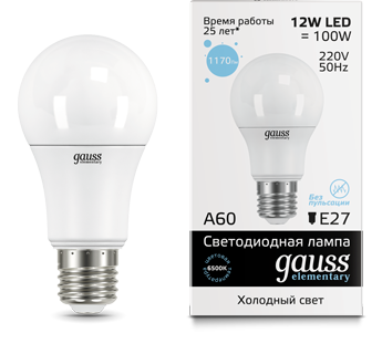 Лампа Gauss LED Elementary A60 12W E27 6500K