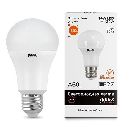 Лампа Gauss LED Elementary A60 15W E27 2700K